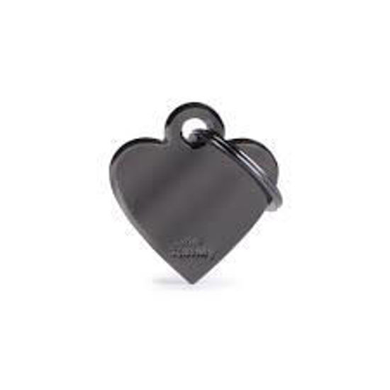 Imagen de ACCESORIOS PARA MASKOTAS - MEDALLA CHICA CORAZON NEGRA MFB35