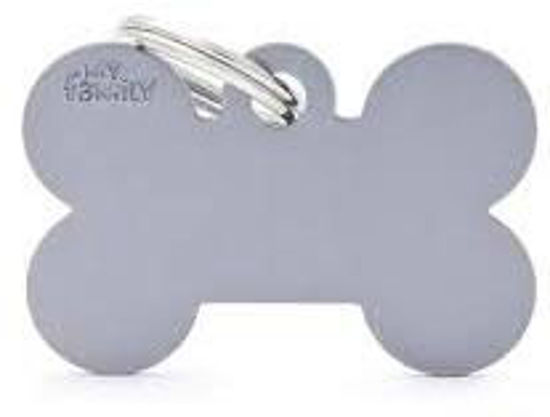 Imagen de ACCESORIOS PARA MASKOTAS - MFB47 MEDALLA  MEDIANA HUESO GRIS